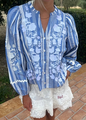 Juliane bluse Blue Stripes Sissel Edelbo 